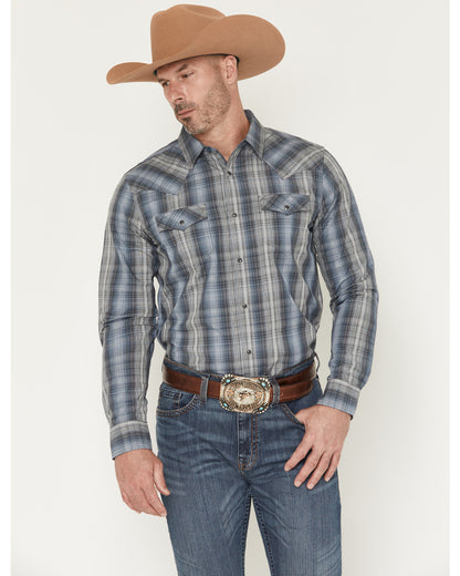 Men's Wild Creek Plaid Print Long Sleeve Snap Western Shirt