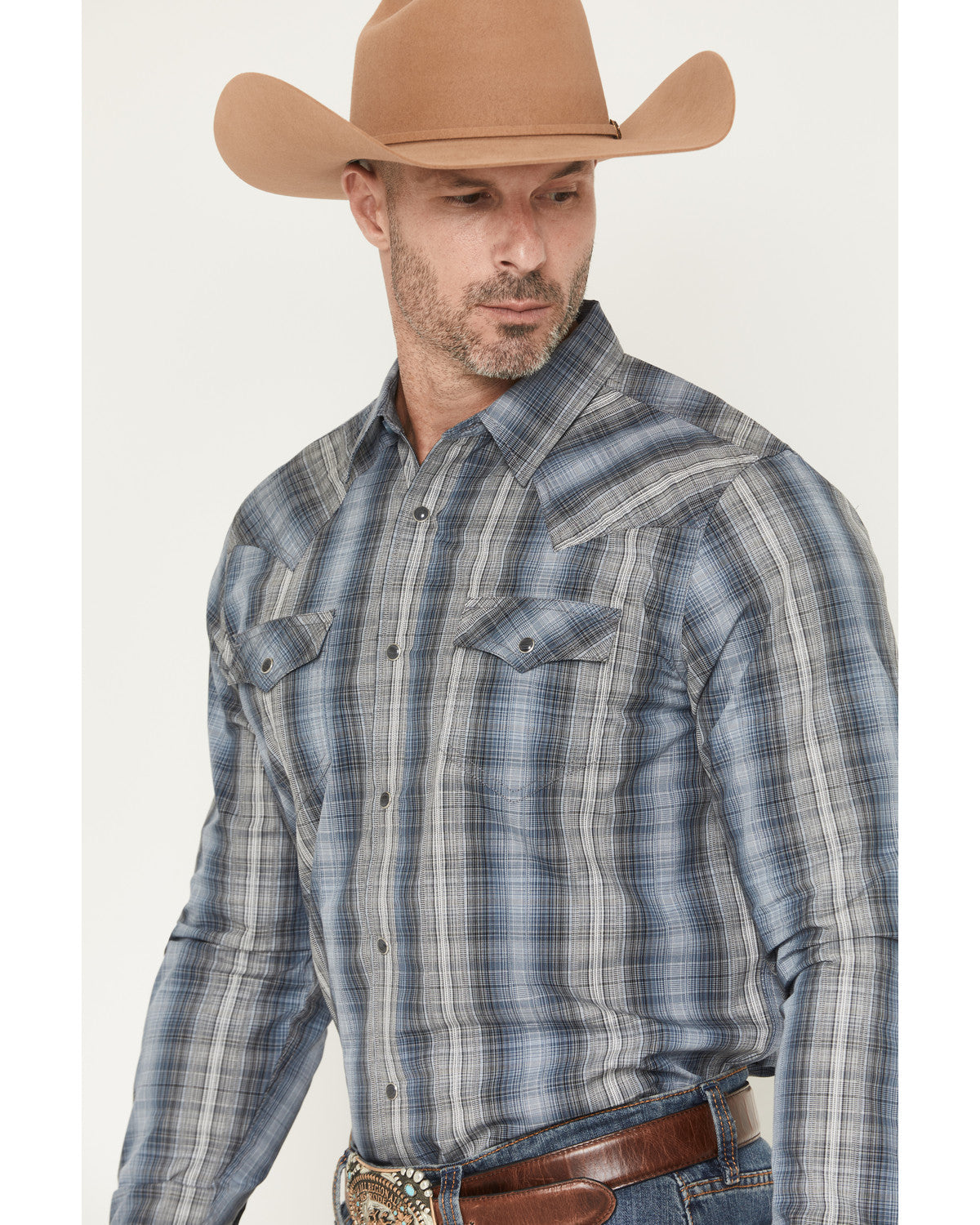 Men's Wild Creek Plaid Print Long Sleeve Snap Western Shirt