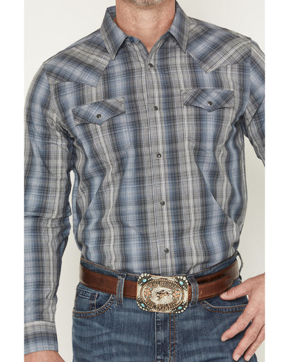 Men's Wild Creek Plaid Print Long Sleeve Snap Western Shirt
