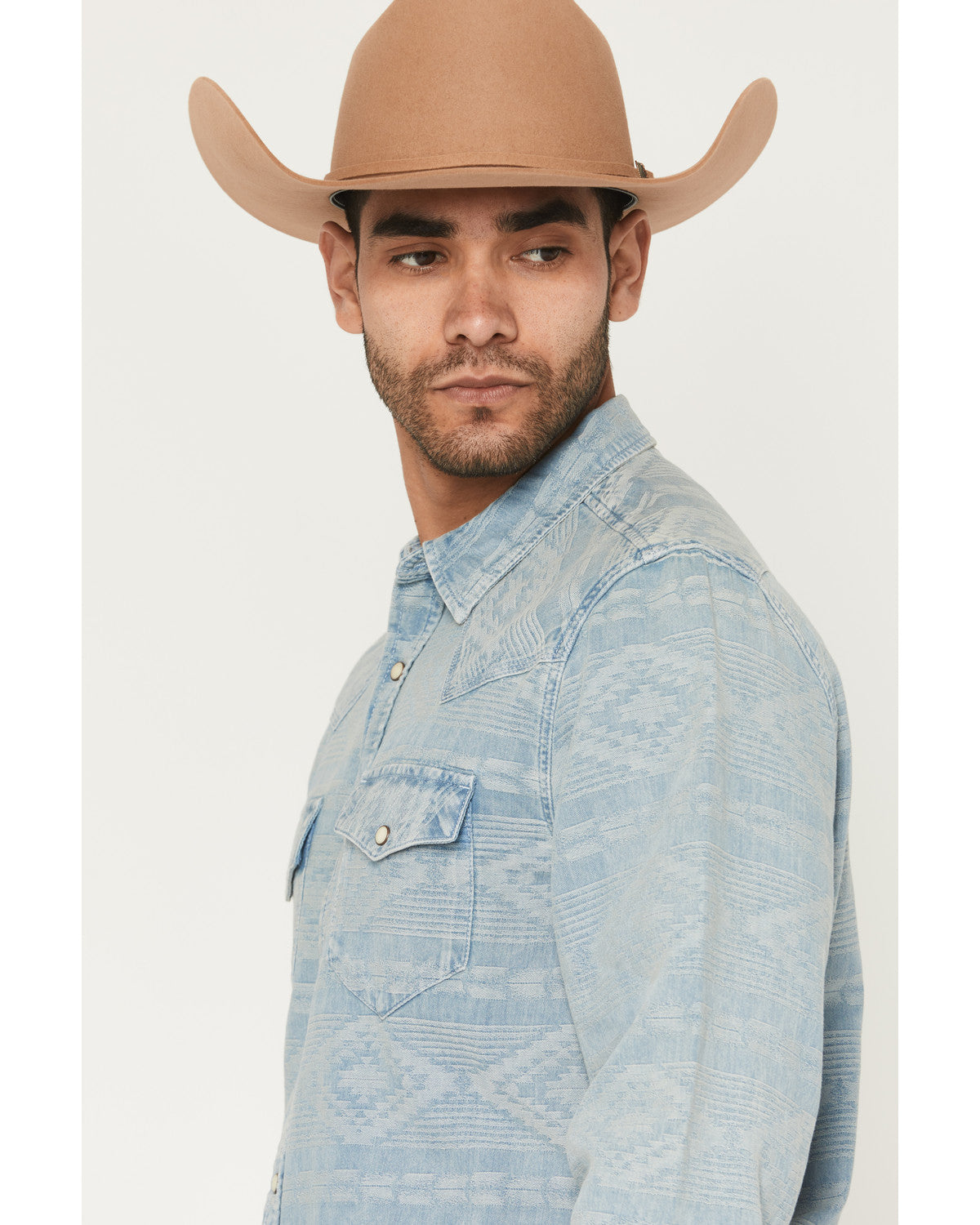 Men's Marley Tonal Southwestern Long Sleeve Snap Denim West
