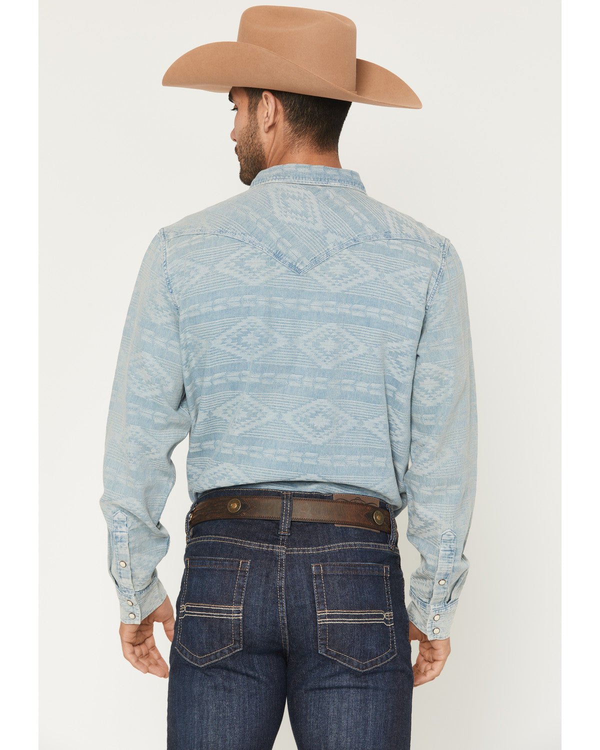 Men's Marley Tonal Southwestern Long Sleeve Snap Denim West