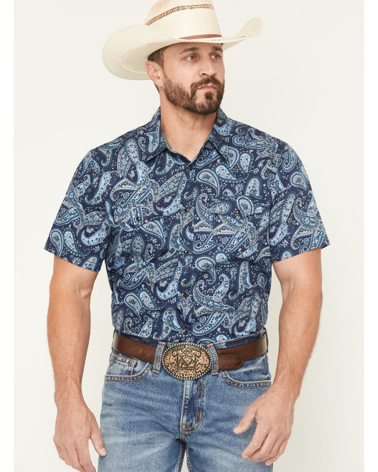 Men's Westward Paisley Print Short Sleeve Snap Western Shir