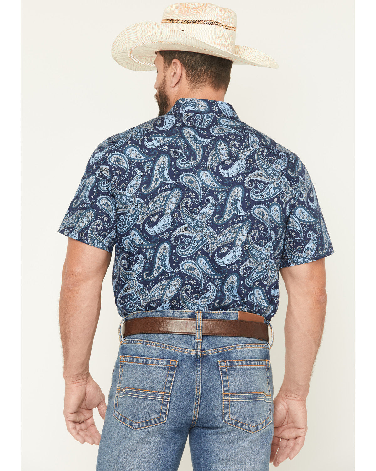Men's Westward Paisley Print Short Sleeve Snap Western Shir