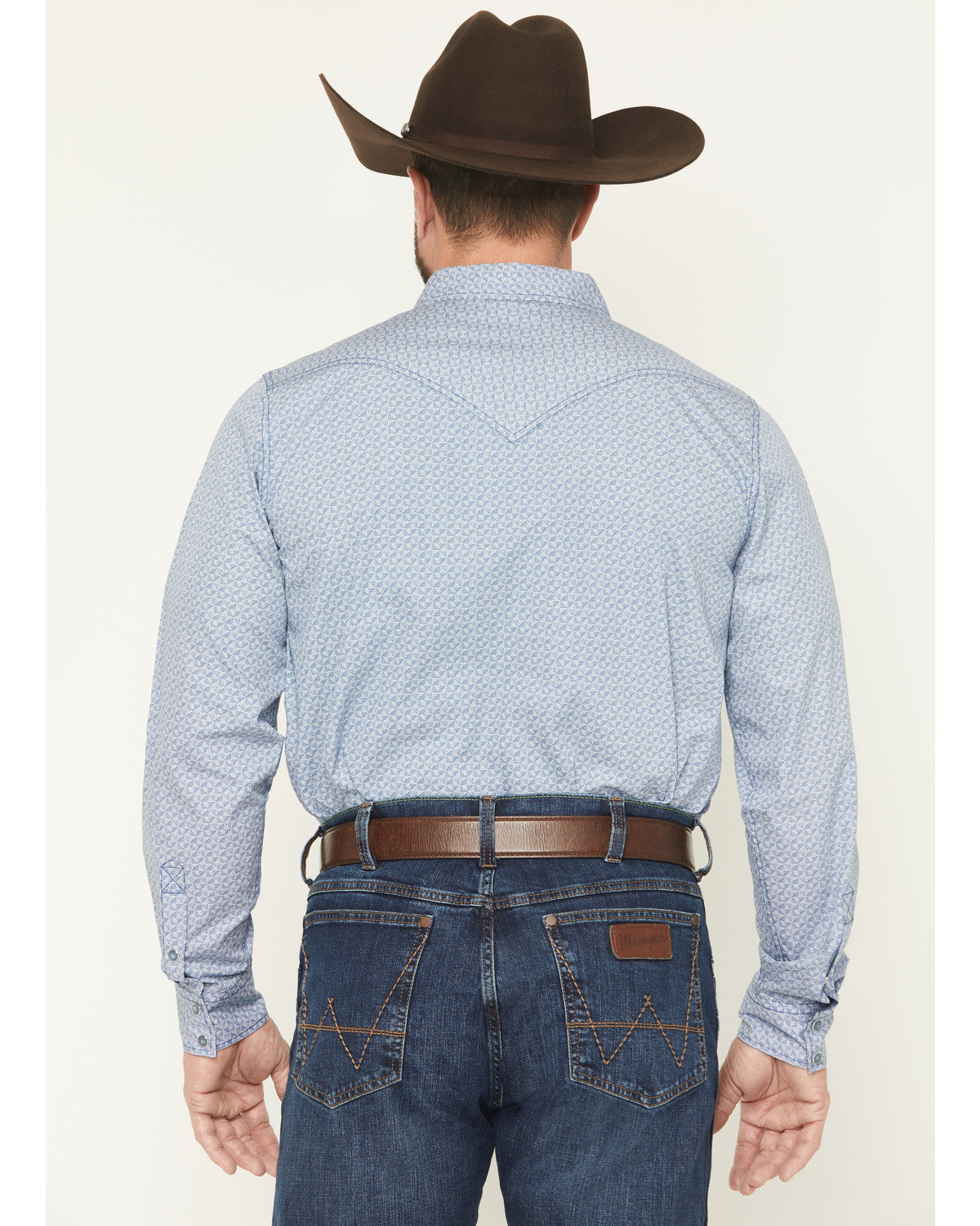 Men's Coastal Cowboy Micro Geo Print Long Sleeve Snap Weste