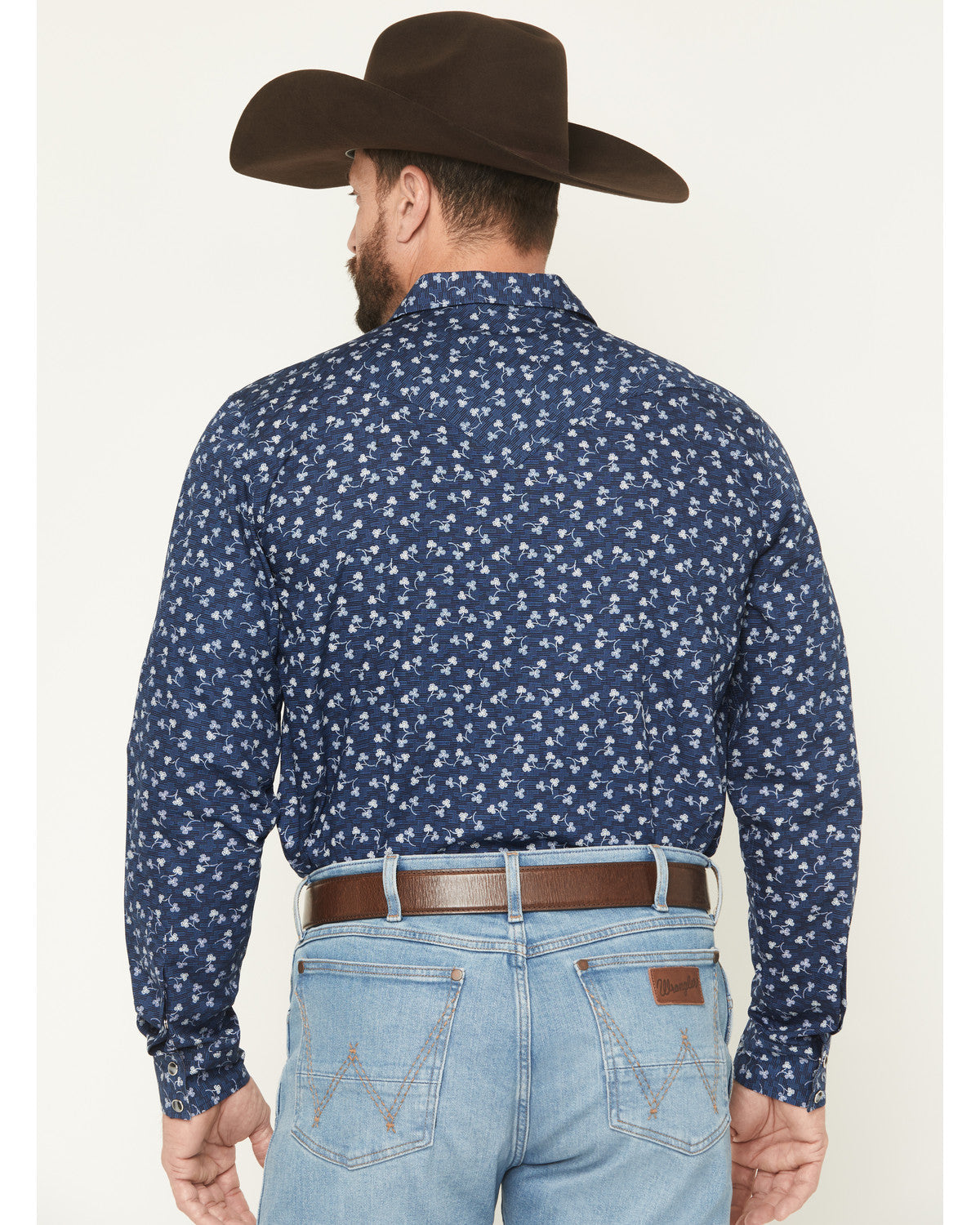 Men's Tidal Wave Micro Floral Print Long Sleeve Snap Wester