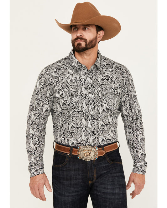 Men's Mamba Paisley Print Long Sleeve Western Snap Shirt -