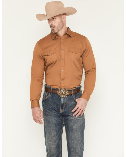 Men's Treadstone Solid Long Sleeve Snap Western Shirt - Big