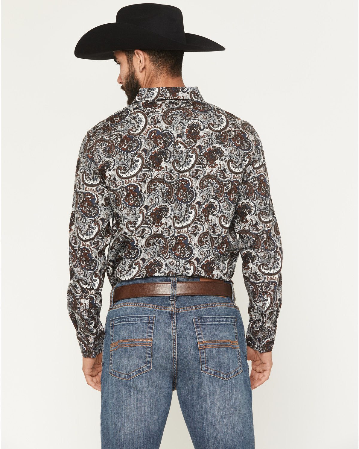 Men's Colorado Ridge Paisley Print Long Sleeve Snap Western
