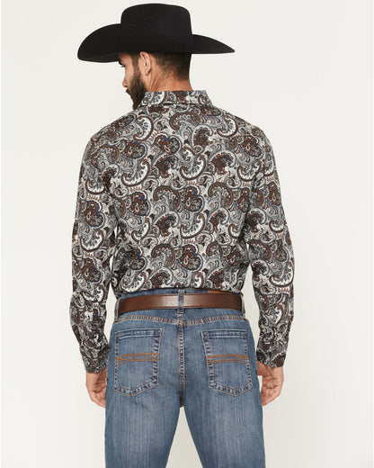 Men's Colorado Ridge Paisley Print Long Sleeve Snap Western