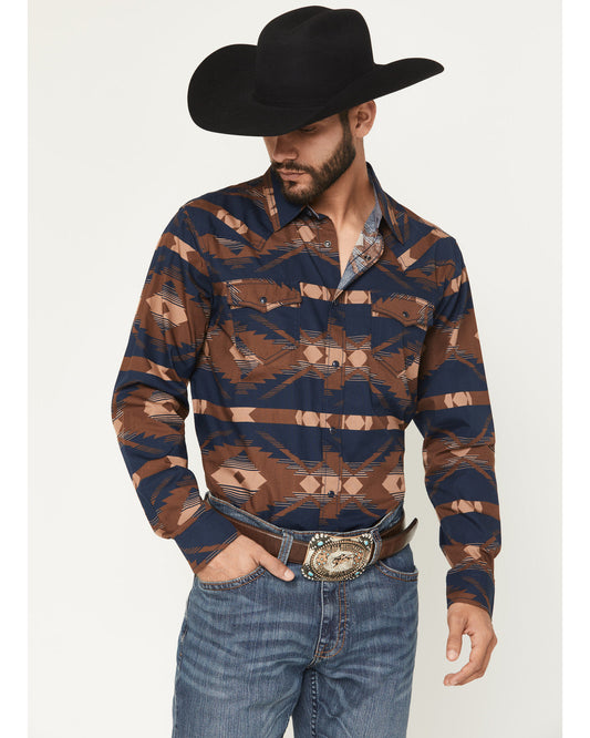 Men's Red River Range Southwestern Print Long Sleeve Snap W