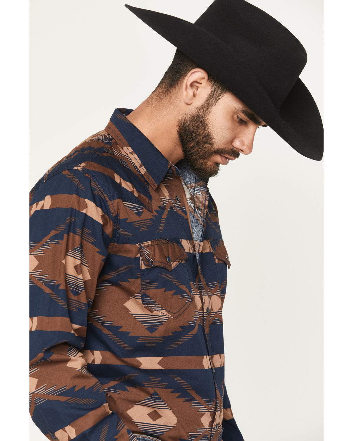 Men's Red River Range Southwestern Print Long Sleeve Snap W