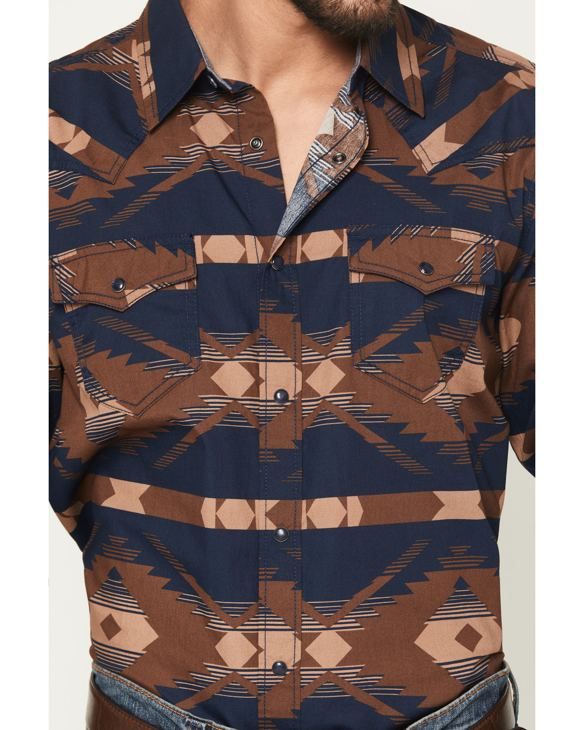 Men's Red River Range Southwestern Print Long Sleeve Snap W