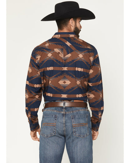 Men's Red River Range Southwestern Print Long Sleeve Snap W