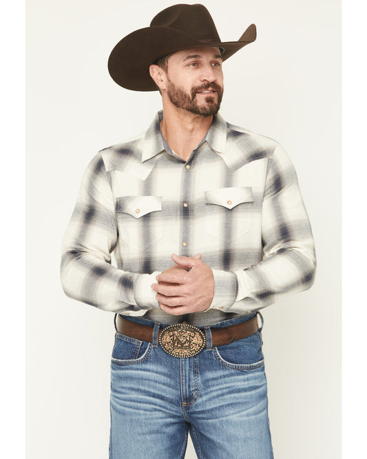 Men's Ruddiman Plaid Print Long Sleeve Snap Western Shirt -