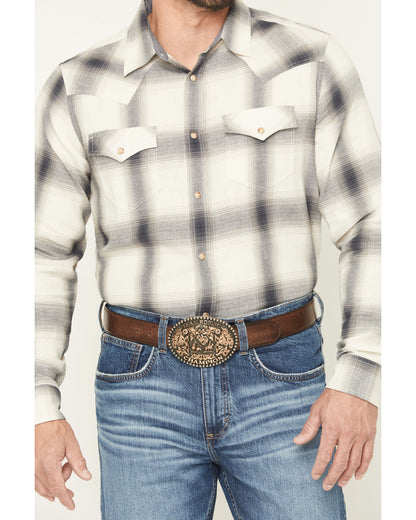Men's Ruddiman Plaid Print Long Sleeve Snap Western Shirt -