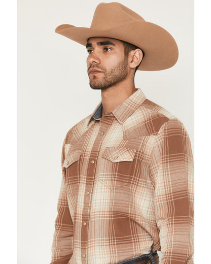 Men's Smoke Mountain Plaid Print Long Sleeve Snap Flannel S