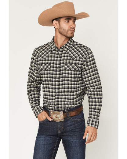 Men's Ozark Highlands Plaid Print Long Sleeve Snap Flannel