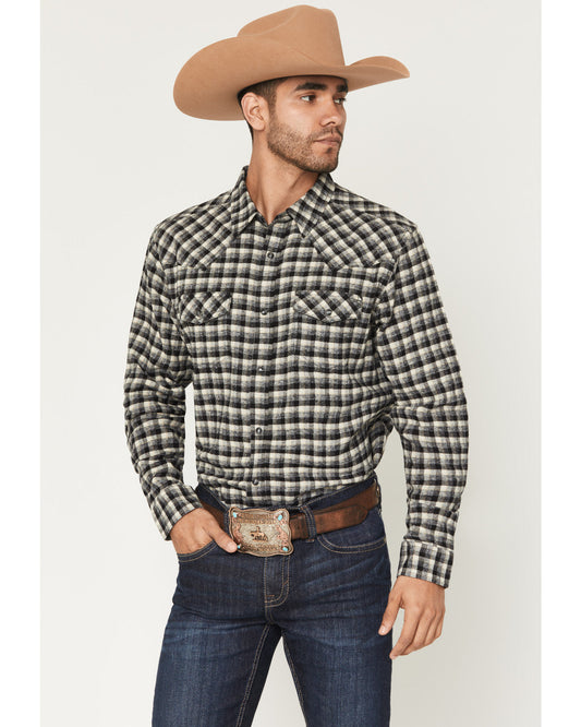 Men's Ozark Highlands Plaid Print Long Sleeve Snap Flannel