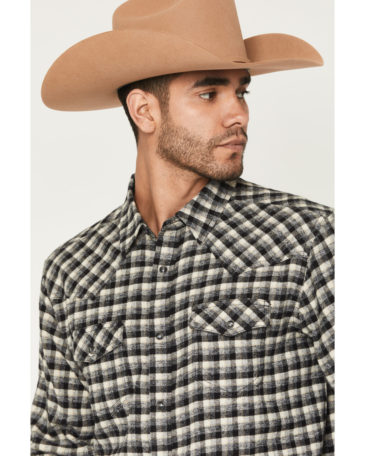 Men's Ozark Highlands Plaid Print Long Sleeve Snap Flannel
