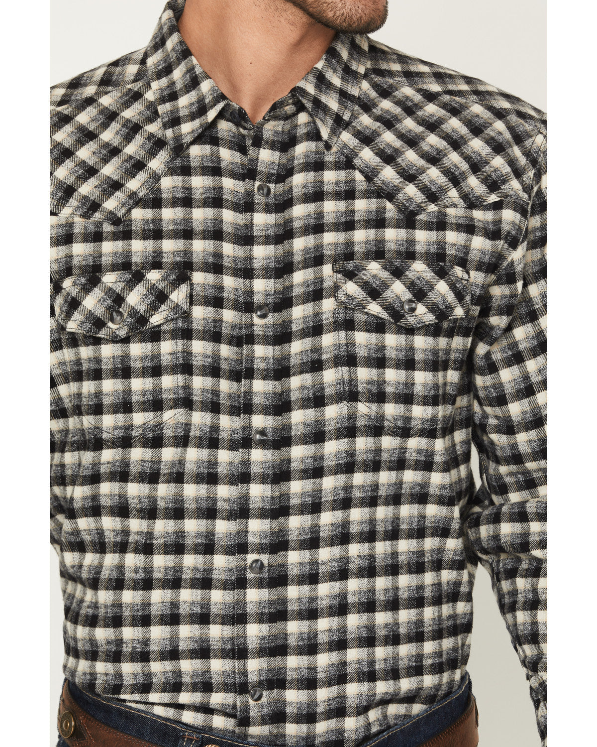 Men's Ozark Highlands Plaid Print Long Sleeve Snap Flannel