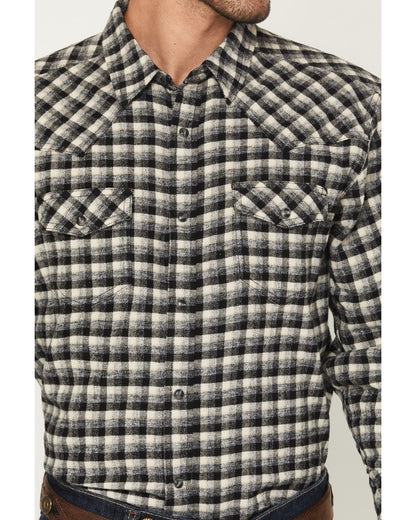 Men's Ozark Highlands Plaid Print Long Sleeve Snap Flannel