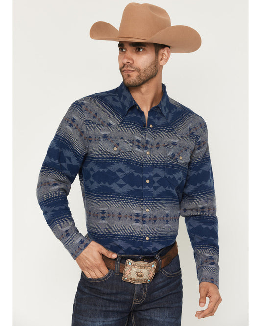 Men's Arrow Bear Southwestern Long Sleeve Snap Flannel Shir