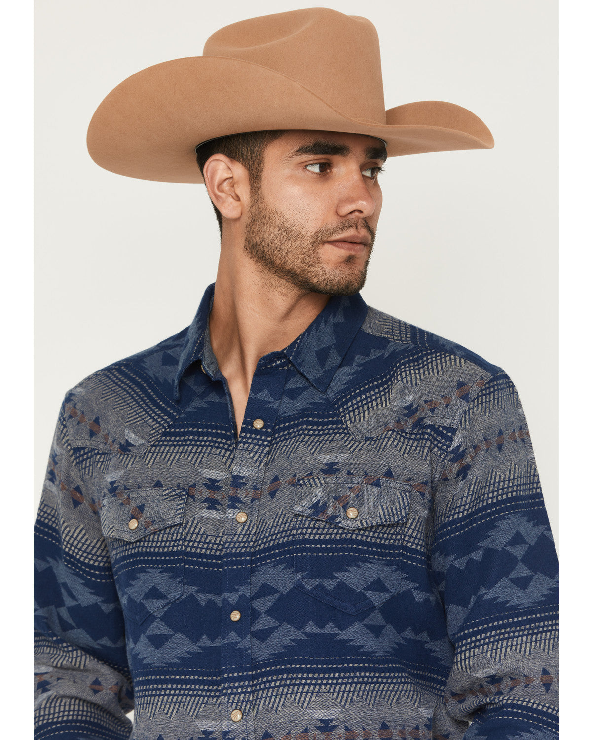 Men's Arrow Bear Southwestern Long Sleeve Snap Flannel Shir