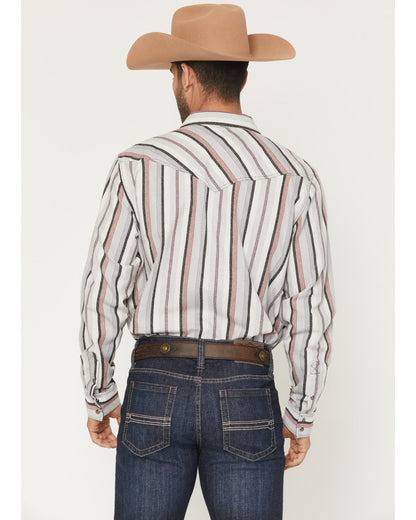 Men's Saddle Ridge Striped Print Long Sleeve Snap Western S