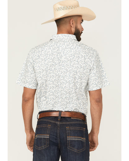 Rodeo Drive Floral Print Short Sleeve Snap Western Shirt -