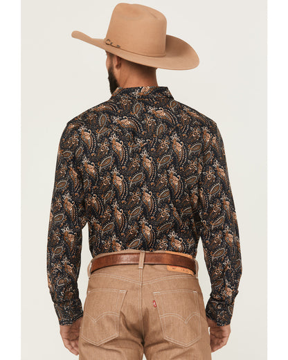 Men's Desert Dapper Paisley Print Long Sleeve Snap Western