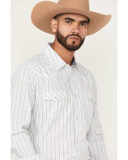 Men's Wild West Striped Long Sleeve Snap Western Shirt