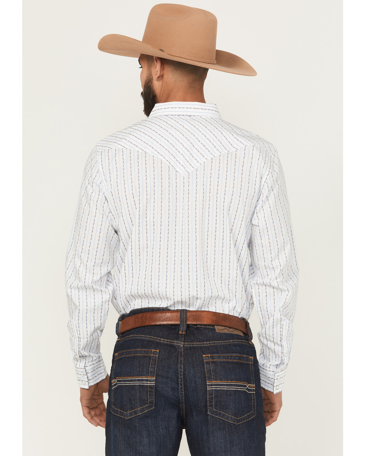 Men's Wild West Striped Long Sleeve Snap Western Shirt