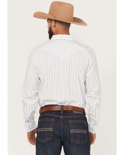 Men's Wild West Striped Long Sleeve Snap Western Shirt