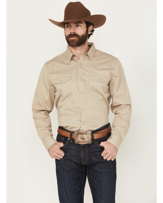 Men's Threadstone Solid Long Sleeve Snap Western Shirt - Ta
