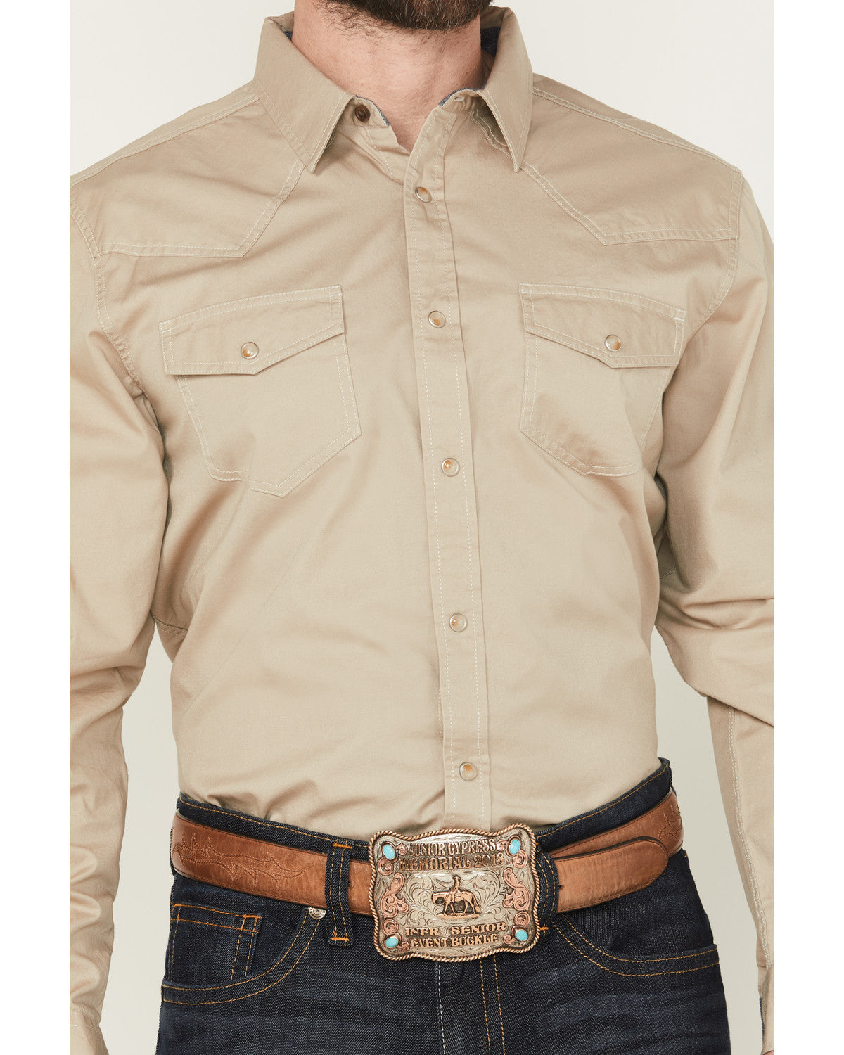 Men's Threadstone Solid Long Sleeve Snap Western Shirt - Ta