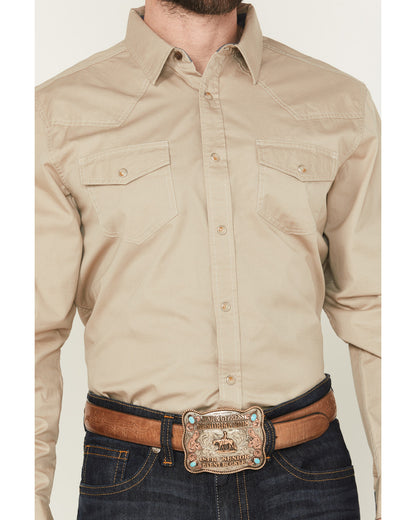 Men's Threadstone Solid Long Sleeve Snap Western Shirt - Ta