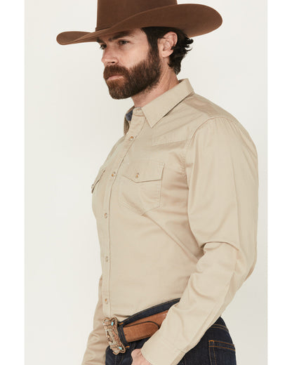 Men's Solid Treadstone Long Sleeve Pearl Snap Western Shirt