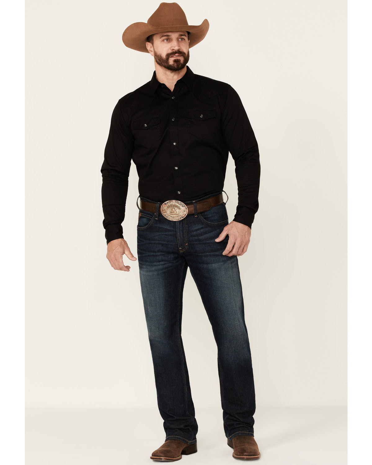 Men's Solid Treadstone Long Sleeve Pearl Snap Western Shirt