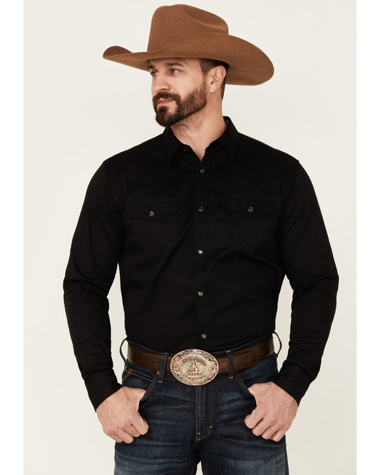 Men's Solid Treadstone Long Sleeve Snap Western Shirt - Big