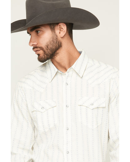 Men's Wyatt Stripe Print Long Sleeve Snap Western Shirt