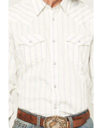 Men's Wyatt Stripe Print Long Sleeve Snap Western Shirt