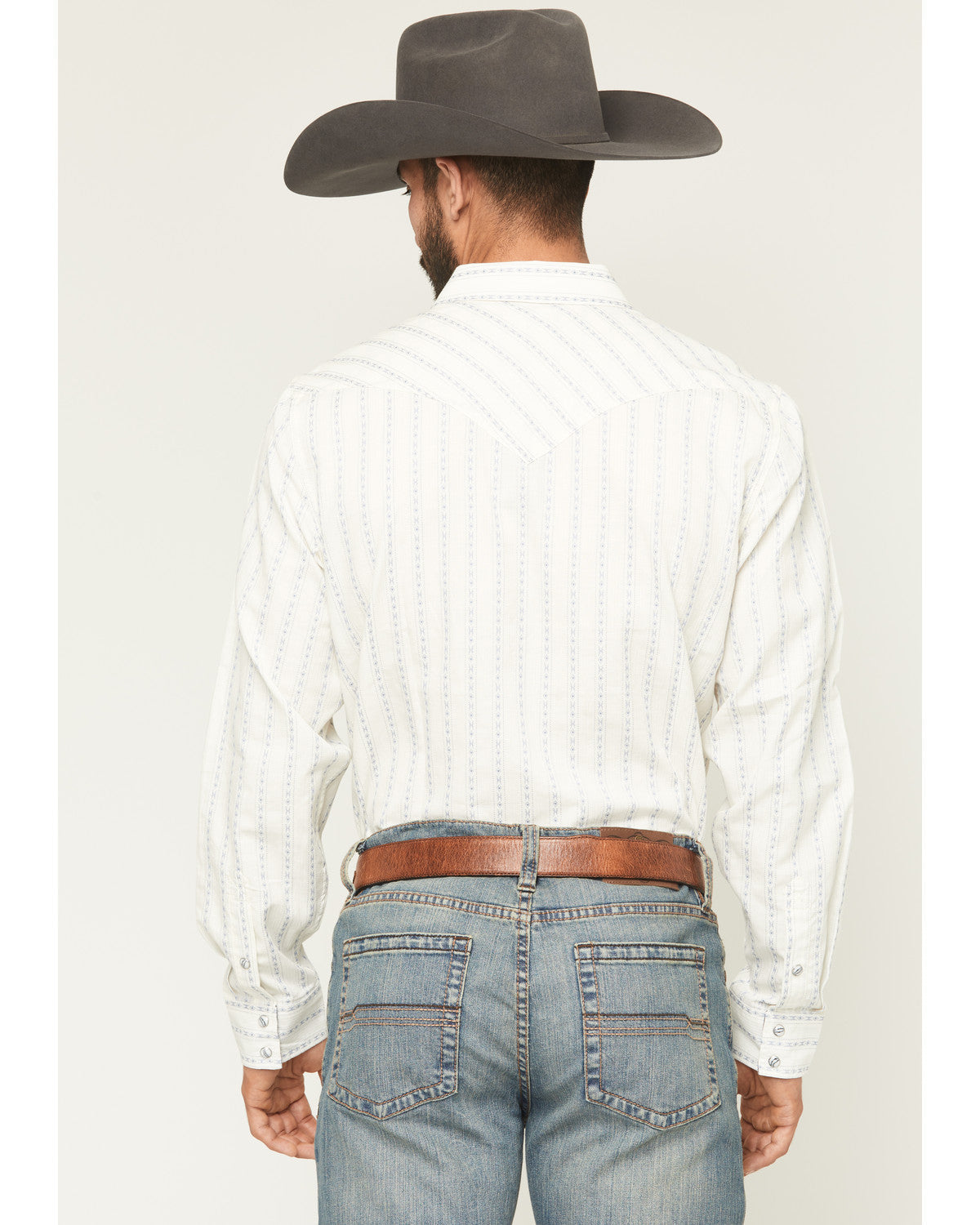 Men's Wyatt Stripe Print Long Sleeve Snap Western Shirt