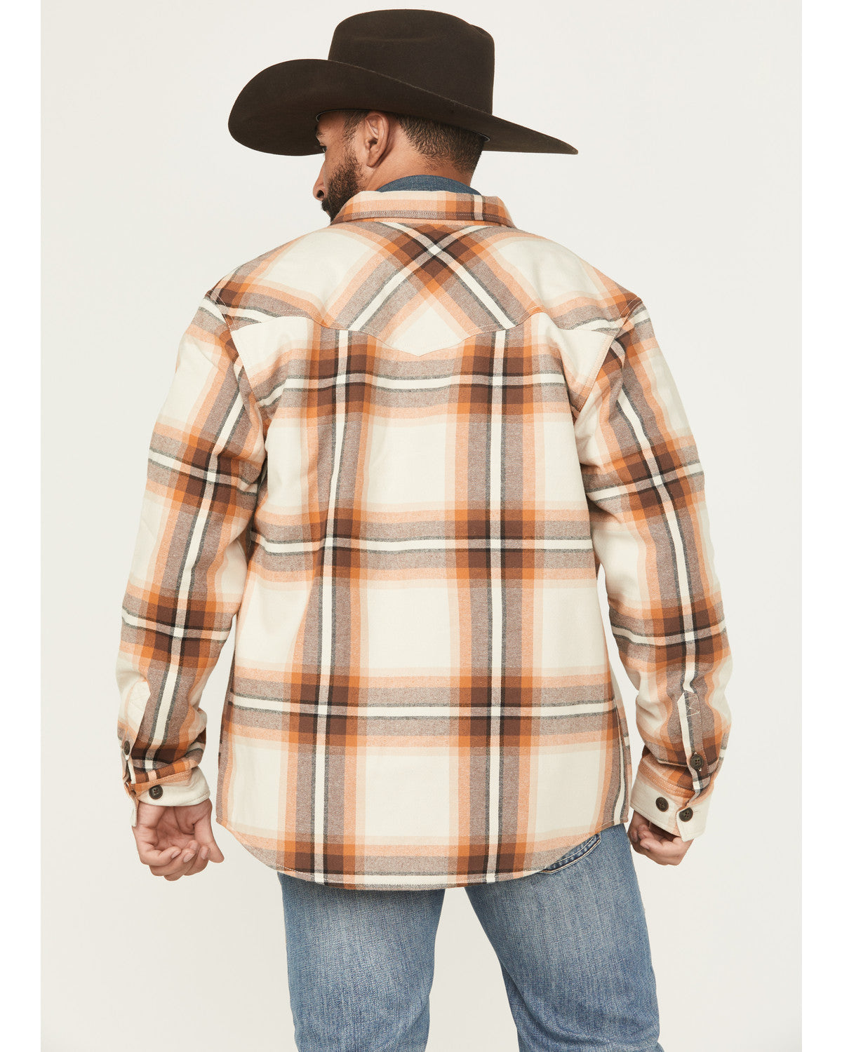 Men's Grant Plaid Print Long Sleeve Sherpa Lined Button-Dow