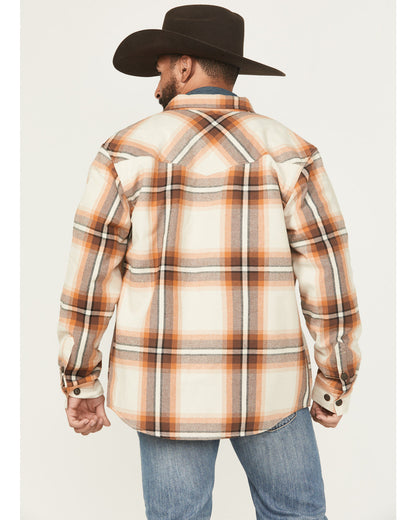 Men's Grant Plaid Print Long Sleeve Sherpa Lined Button-Dow