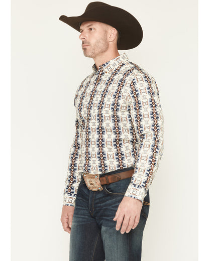 Men's Wild Prairie Southwestern Print Long Sleeve Button-Do