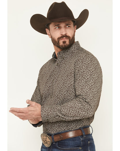 Men's Denali Ridge Micro Floral Print Long Sleeve Snap West