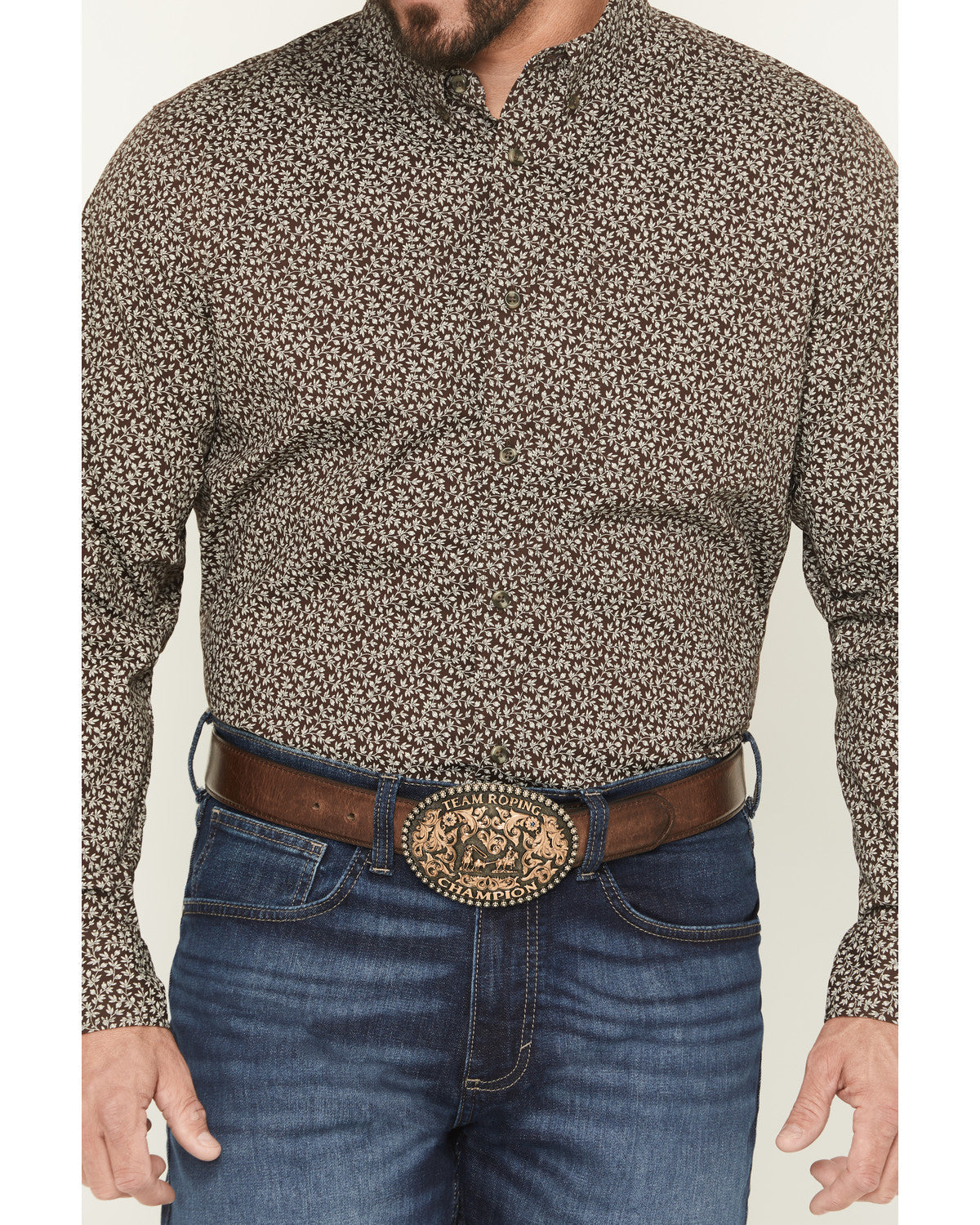 Men's Denali Ridge Micro Floral Print Long Sleeve Snap West