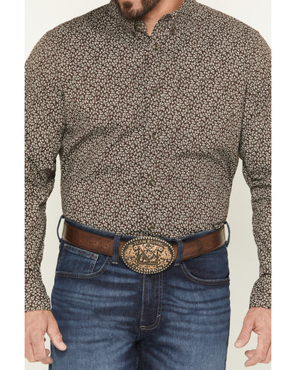 Men's Denali Ridge Micro Floral Print Long Sleeve Snap West