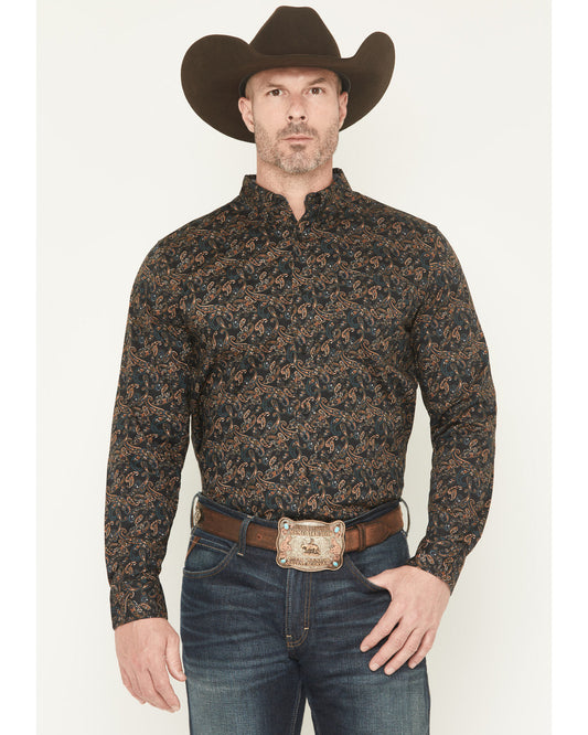 Men's Cumberland Paisley Print Long Sleeve Button-Down Stre
