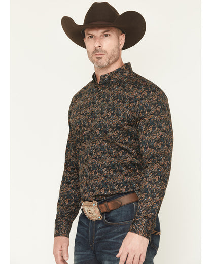 Men's Cumberland Paisley Print Long Sleeve Button-Down Stre